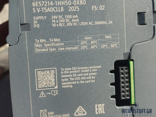 &Epsilon;&pi;&iota;&sigma;&kappa;&epsilon;&upsilon;ή PLC Siemens Simatic S7-1200 G2 / CPU 1214C / SM 1233