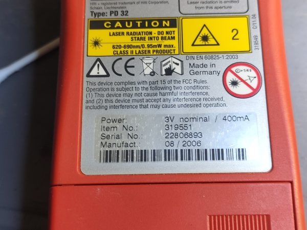 &Epsilon;&pi;&iota;&sigma;&kappa;&epsilon;&upsilon;ή Hilti laser PD 32